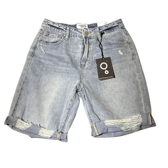 Insane Gene Los Angeles NWT Denim Hi Rise Bermuda Shorts Size M - Picture 1 of 3